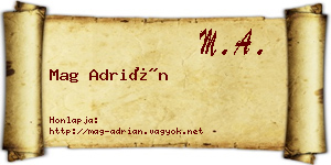 Mag Adrián névjegykártya